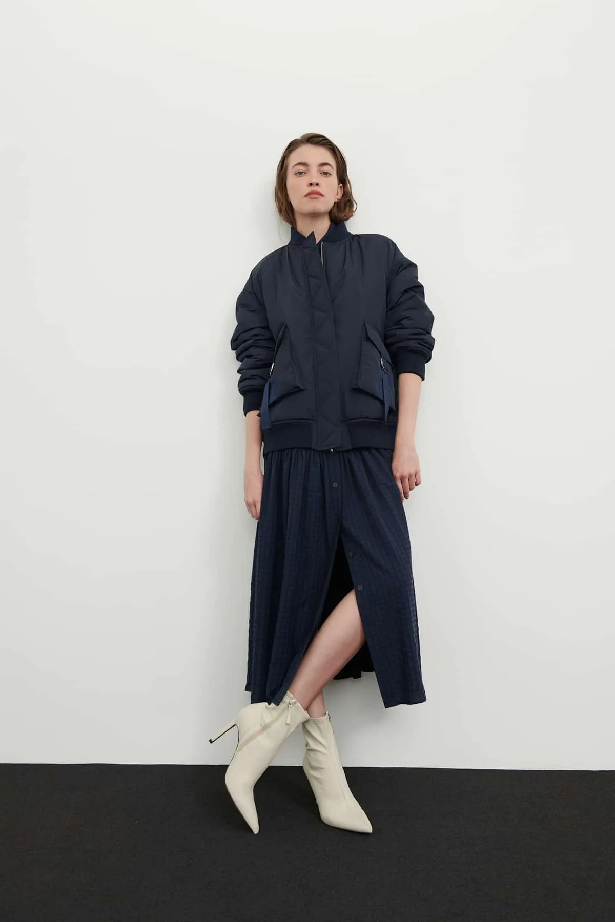 Roman Puffer Jacket With Pockets Navy