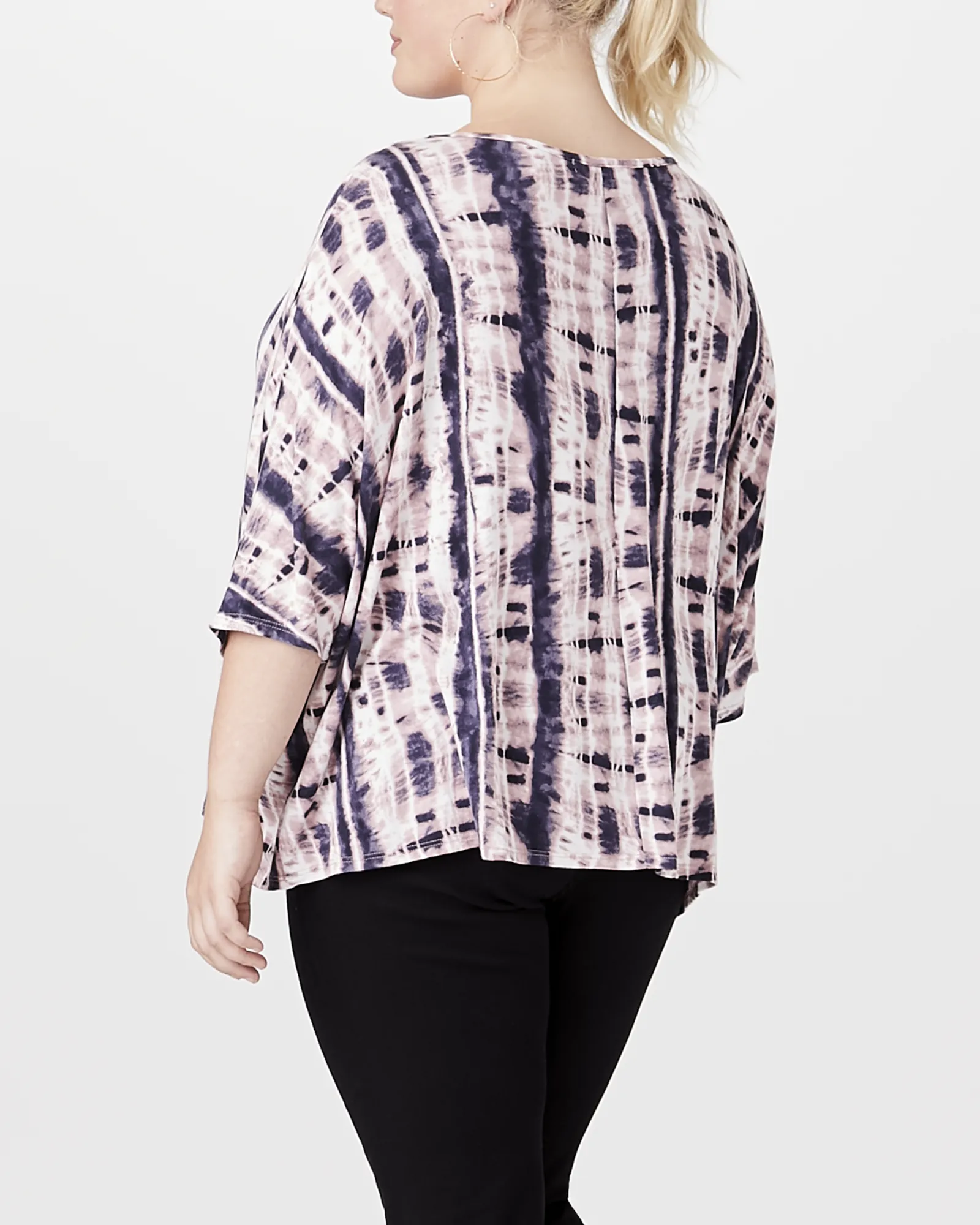 Siena Half-Sleeve Top | Mauve / Black