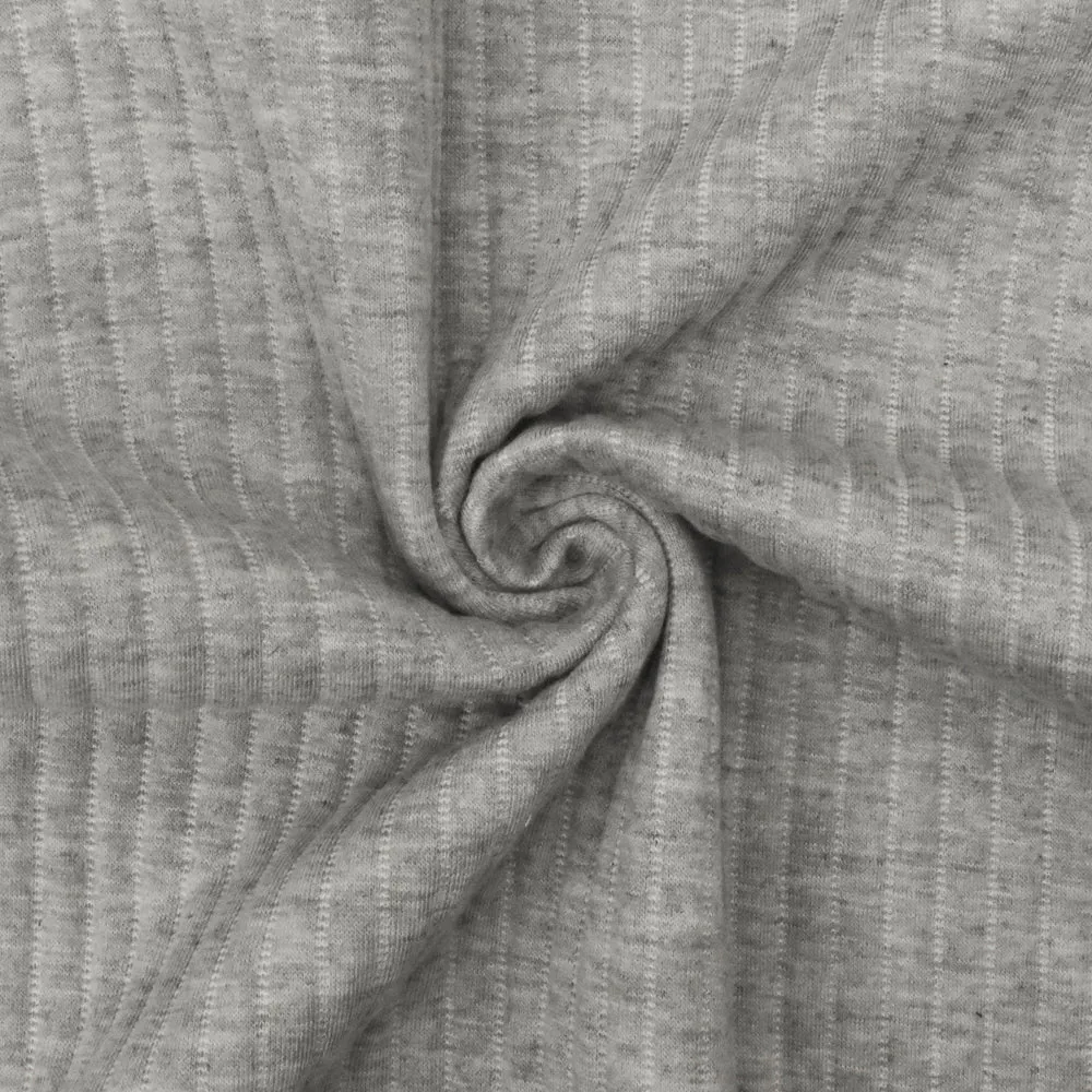 Snow Gray-Gray-White 3D Stripe Stretch Double Knit Fabric