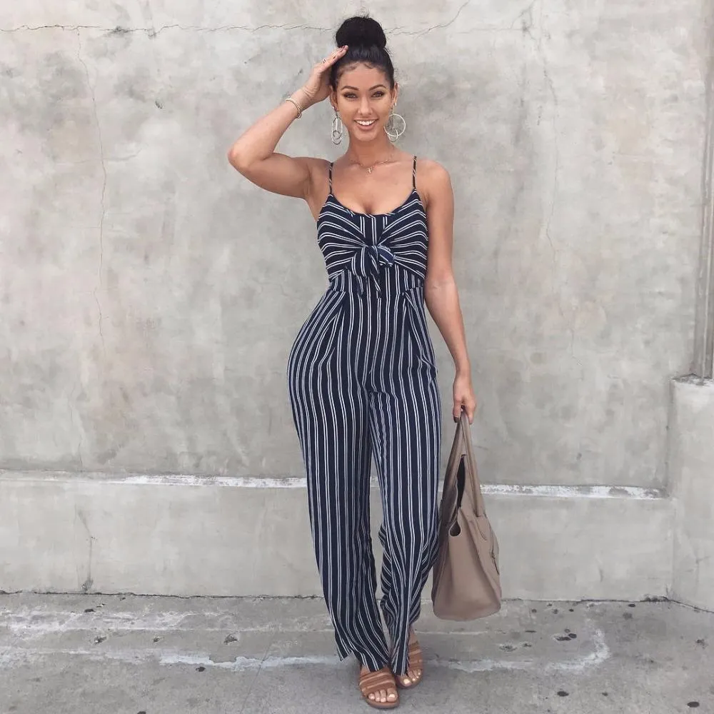 Striped Spaghetti Strap Romper