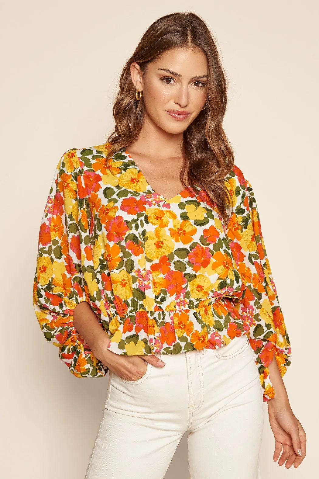 Tropicalia Ways Balloon Sleeve Blouse