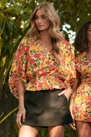 Tropicalia Ways Balloon Sleeve Blouse