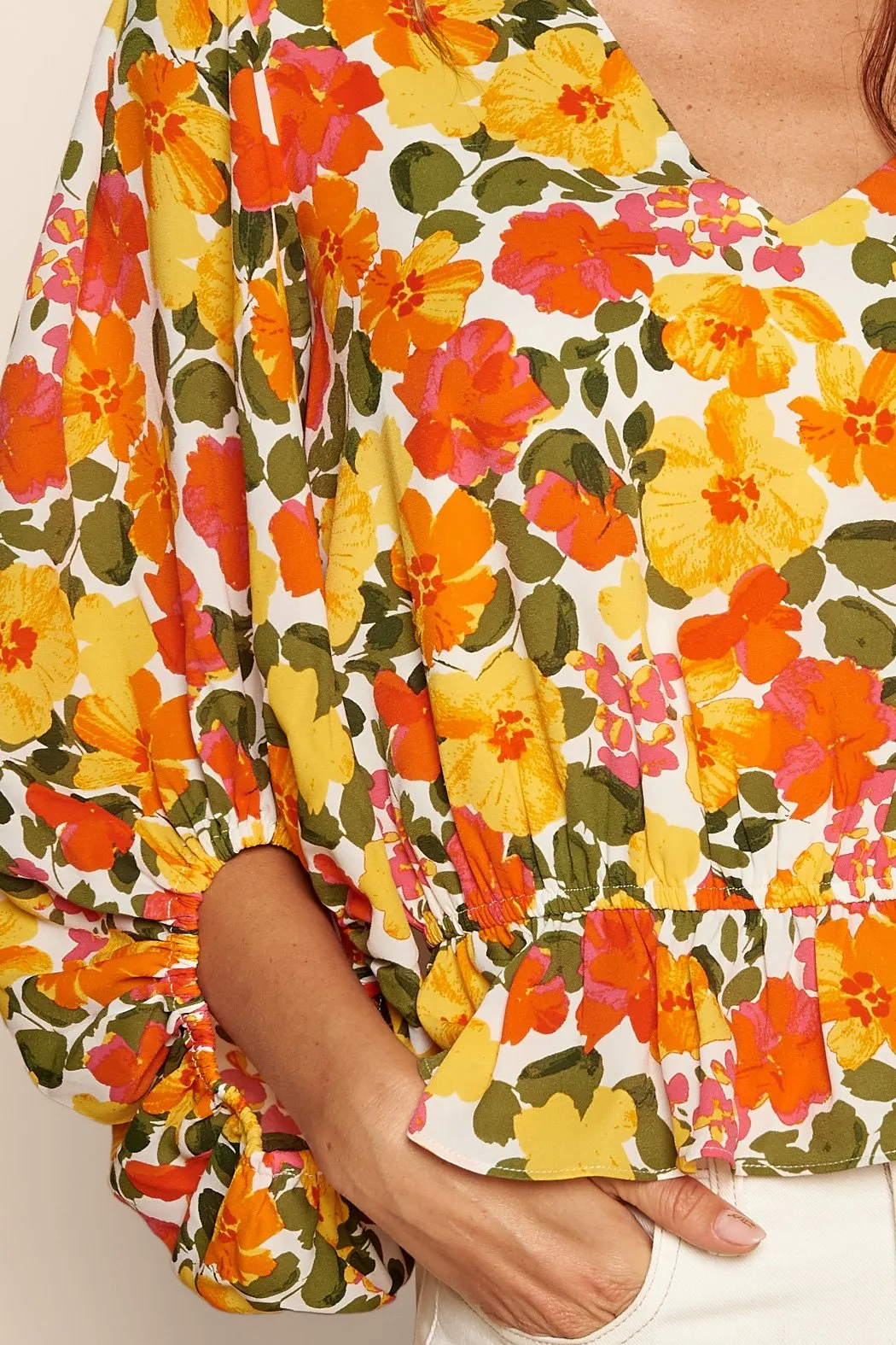 Tropicalia Ways Balloon Sleeve Blouse