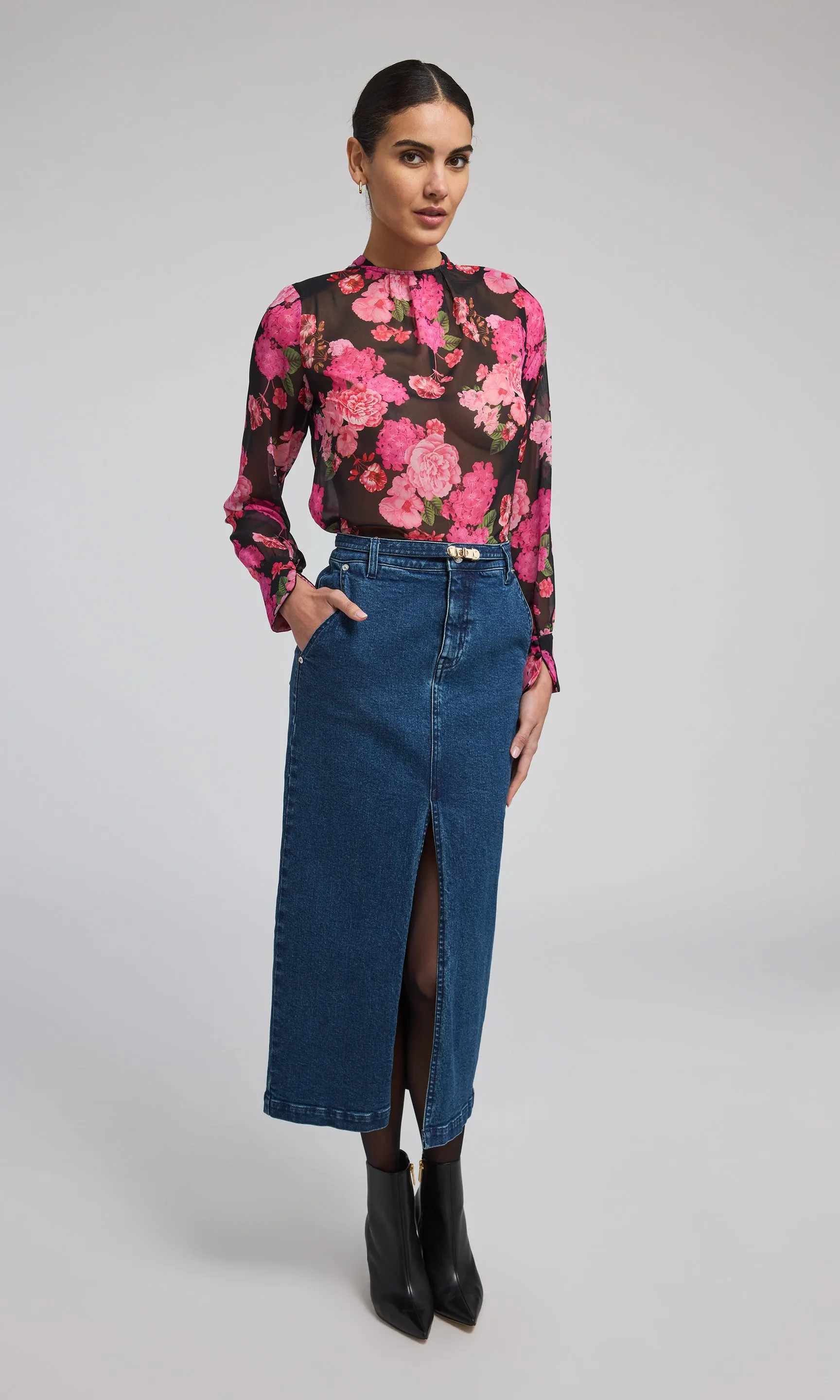 Violetta Floral Chiffon Blouse