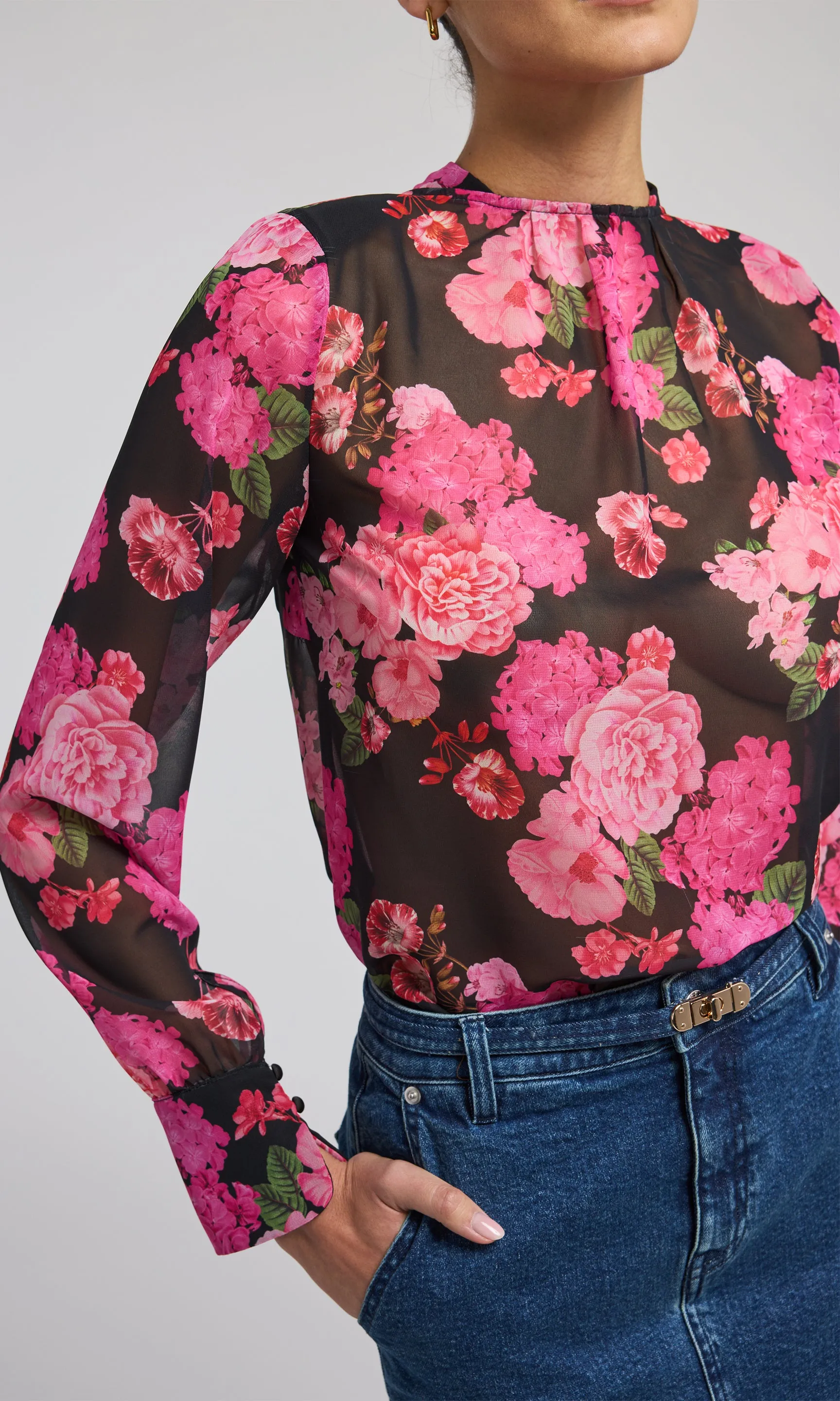 Violetta Floral Chiffon Blouse
