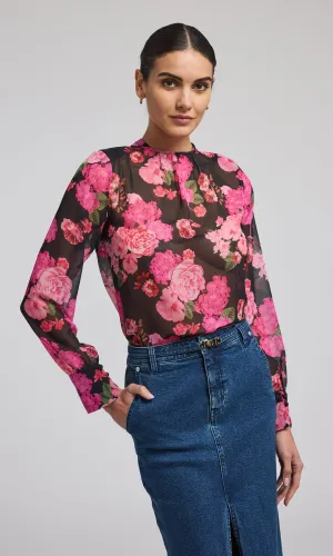 Violetta Floral Chiffon Blouse