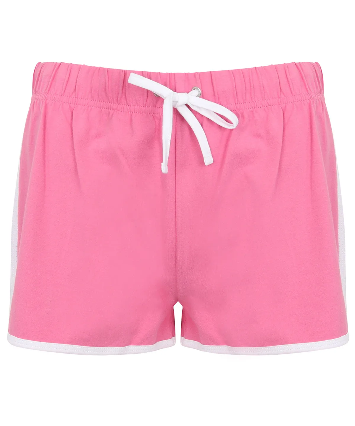 Womens retro shorts | Bright Pink/White